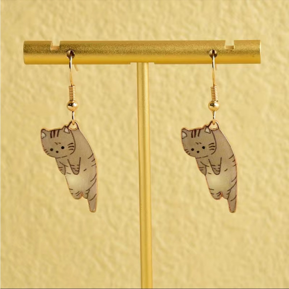 Hanging Cat Earrings